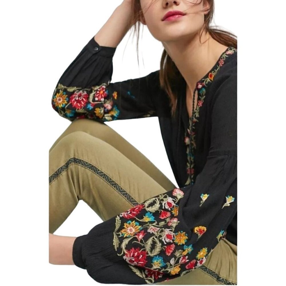Anthropologie Maeve Lanie Peasant Top Size XS - Picture 3 of 11
